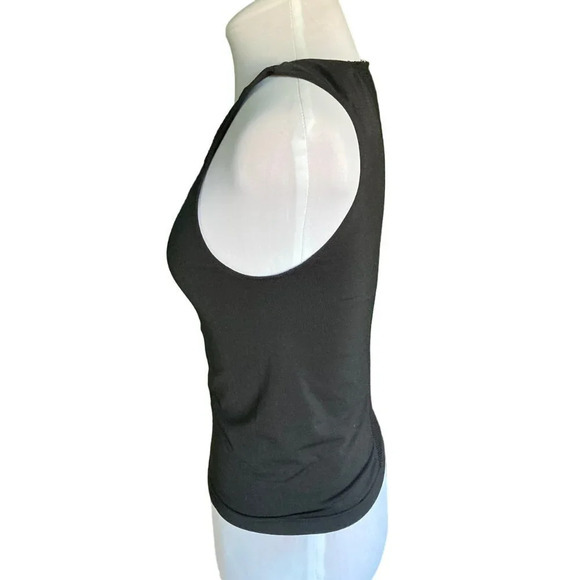 VICTORIA'S Secret Black Stretchy Body Shaper Tank with Mesh Insert, Size Medium - Picture 2 of 8